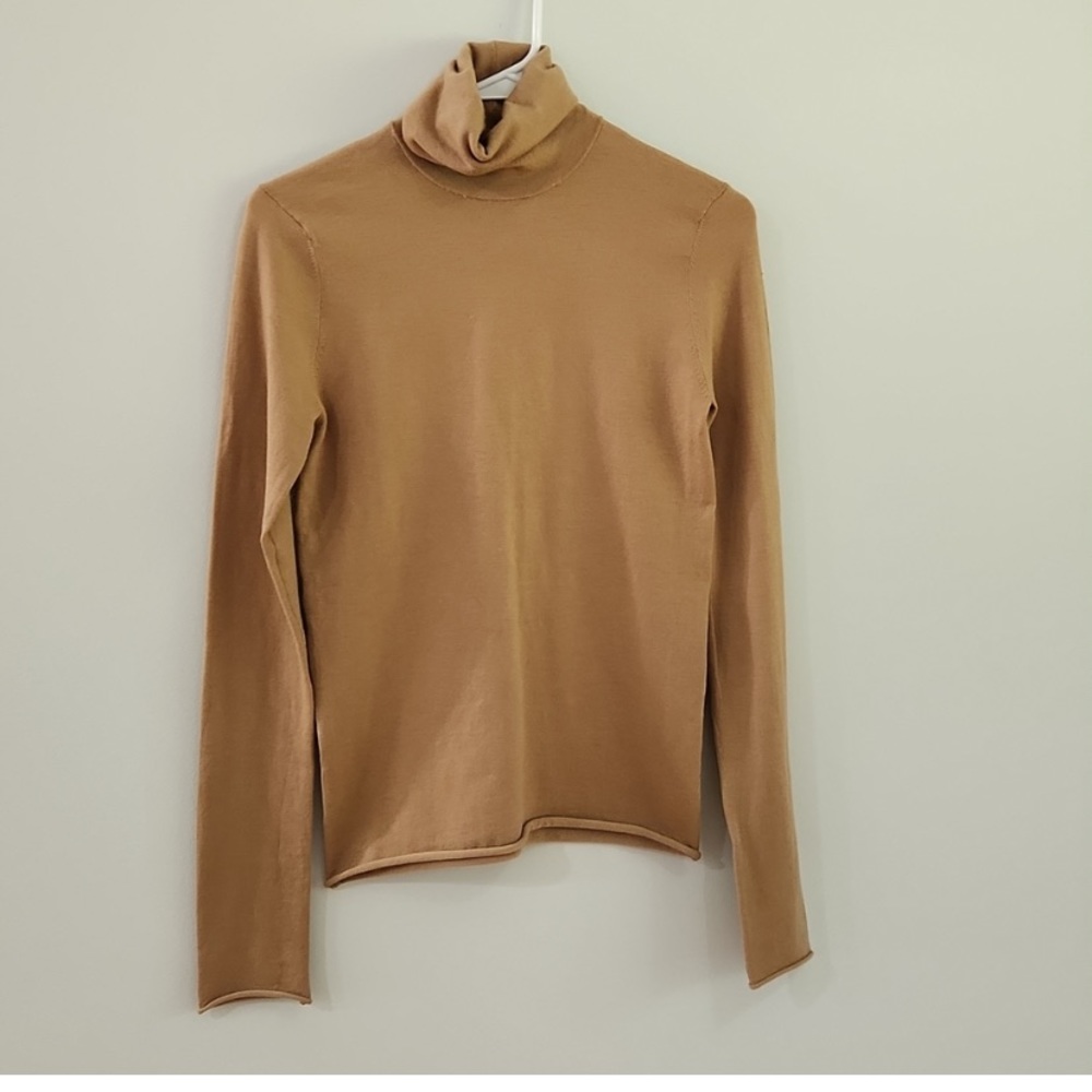 Zara Wool Blend Camel Turtleneck Sweater